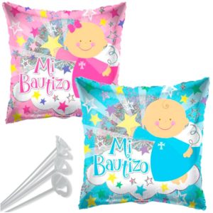 Globos metálicos para bautizo 🥳 decoración de cumpleaños y fiestas 🤩