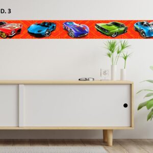 Cenefas para habitaciones autoadheribles de Hot Wheels 💥
