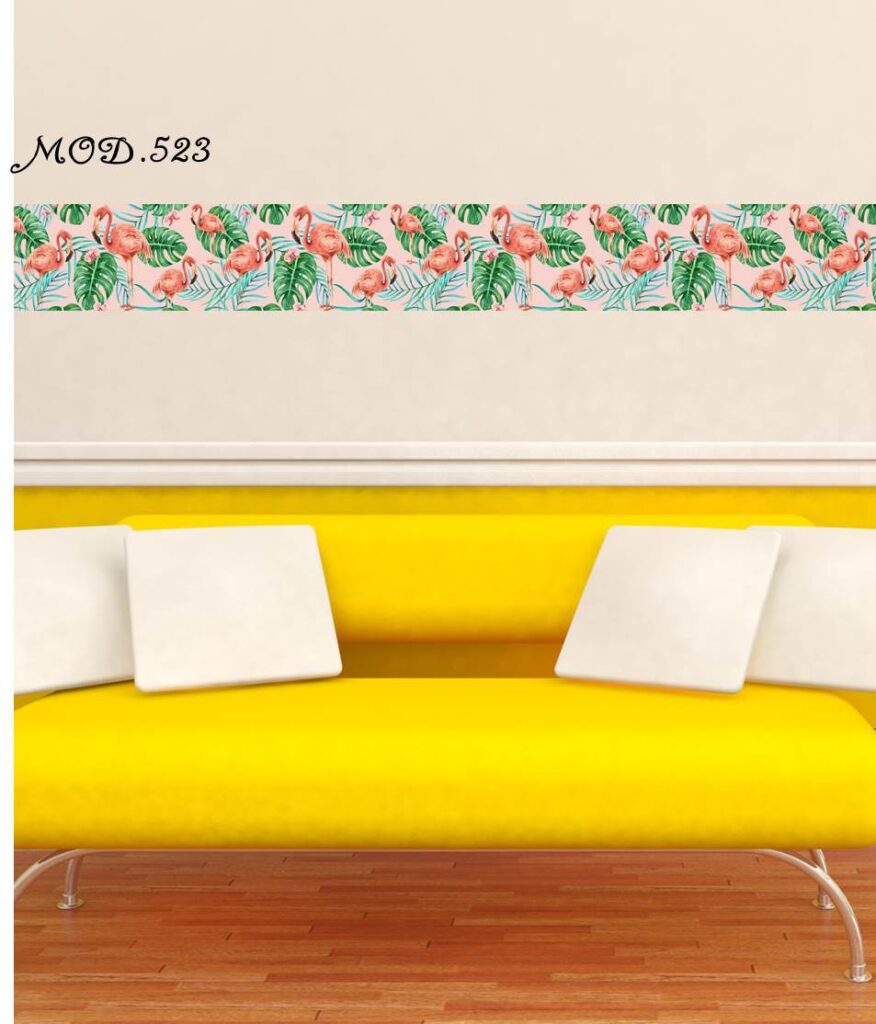 Cenefas adhesivas para pasillos 💚 decorativas ✓ modelo pinturas de flores  diseño abstracto (Mod 531)