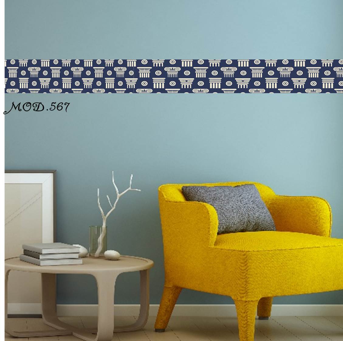 Cenefas decorativas para paredes ⭐ ✓ Locetas con estrellas plateadas (Mod.  50)