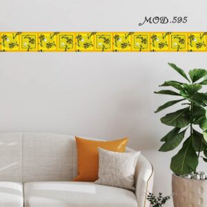 Cenefas para habitaciones 🤞  💕 diseño de bufanda con lunares negros (Mod 595)