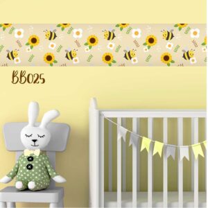 Cenefas adheribles para pared decorativas de flores y abejas tiernas 👌
