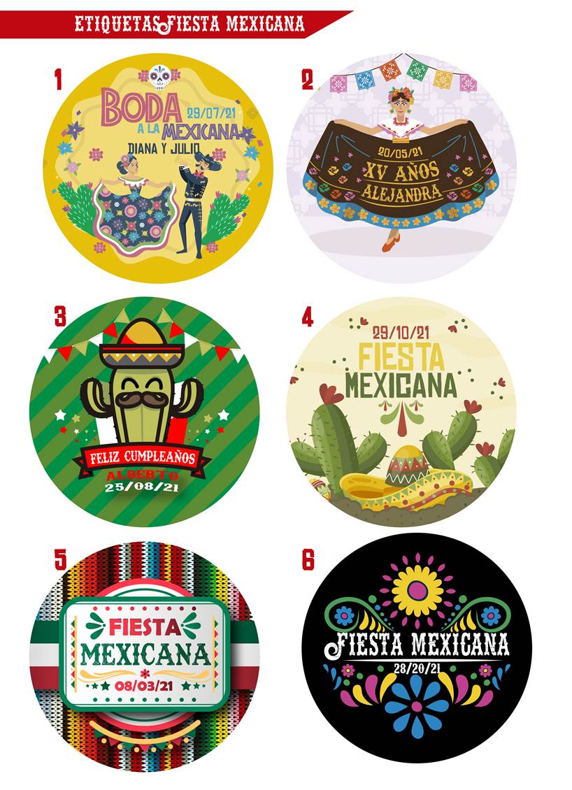 Etiquetas Para Regalos Pinata mexicana agradecida a los niños Fiesta de c