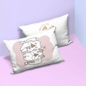 Almohada personalizadas Kawaii funda doble vista Gatos con pizza 2pz ??????