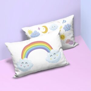Fundas de almohadas kawaii doble vista Arco?ris 2pz ??????