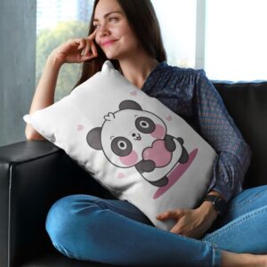 Almohada personalizadas Kawaii funda doble vista 2pz Panda coraz?n ???