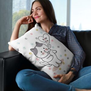 Almohada 2 fundas doble vista Gatos Y Huellas?????