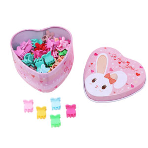 Pinzas para cabello con lata de corazon 15 pz ☺️💝