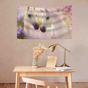 Manta decorativa para paredes de Caballos y Flores MOD2🥺💖