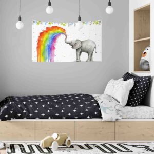 Manta decorativa para paredes de Arcoiris mágico Mod. 1  🐘💕