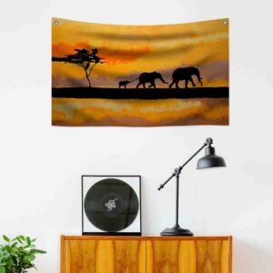 Manta decorativa para paredes de Elefantes Viajeros Mod. 2  ❤😍