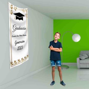 Decoración para graduación en casa 1.5x3 mts LONA VERTICAL