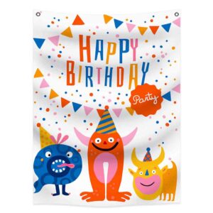 Letrero de happy birthday 1.5x3 mts (Mod. 2VN)