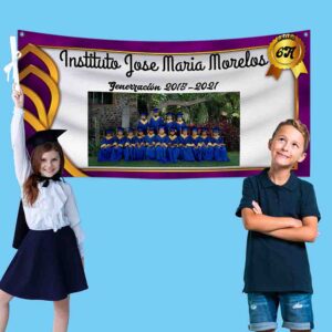 Decoración graduación LONA HORIZONTAL 3x1.5 mts