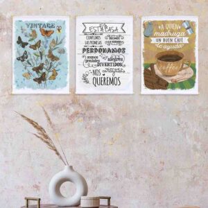 Decoración vintage sala decorativos 3 pz (Mod 10)