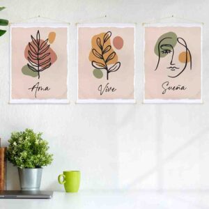 Pinturas vintage de tela 3 pz (Mod 5)