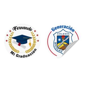 Etiquetas para adornos de graduacion 60 pz 6.5cm