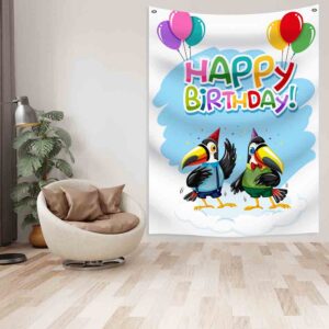 Letrero de happy birthday 1.5x3 mts (Mod. 4VN)