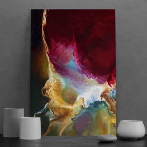 Pintura con colores calidos Arte Abstracto-Dolores Barreda 2018