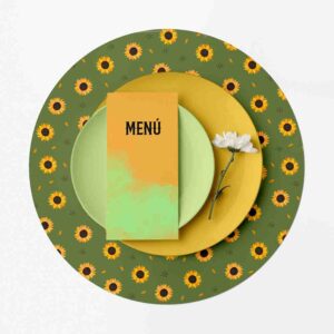 Mantel Para Mesa Redondo (Girasoles-Mod.3)