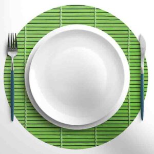 Mantel Para Mesa Redondo  (Mod.Bambú Verde)
