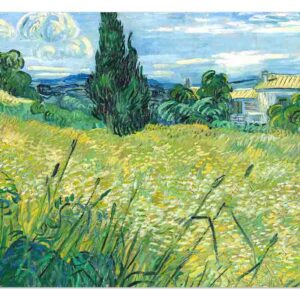 Manteles individuales para mesa de comedor (Mod-Campo de trigo verde con ciprés - Vincent van Gogh)