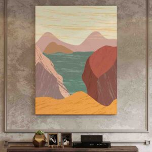 Pintura Minimalista moderna Fantasía montañosa