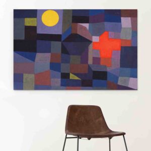 Pinturas De Pintores Famosos en canvas  Fire at Full Moon - Paul Klee