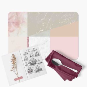 Manteles individuales de tela (Mod-Marmol rosa)
