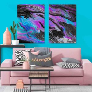 Neon liquido 2 pz Cuadro canvas