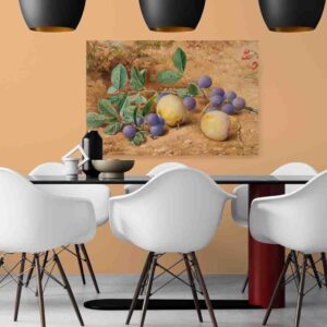 Cuadro de frutas para comedor decoracion pared Ciruelas de John William Hill