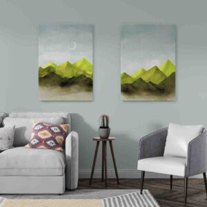 Montañoso fresco 2 pz Cuadros minimalistas canvas