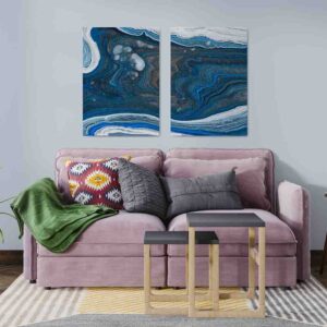 LAPISLAZULI 2 pz Pintura moderna abstracta canvas