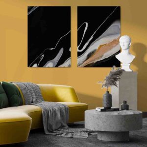 Liquido Obsidiana 2 pz Cuadros abstractos para sala oferta