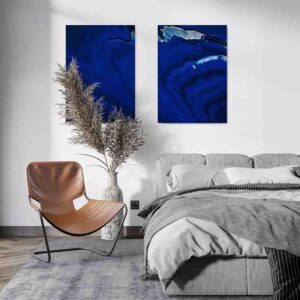 Zafiro marítimo 2 pz Pinturas modernas abstractos canvas