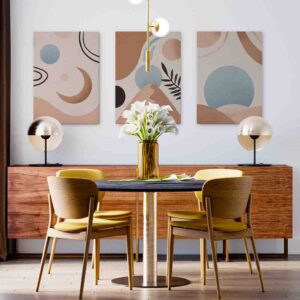 Hojarasca 3 pz Cuadros minimalistas modernos para comedor