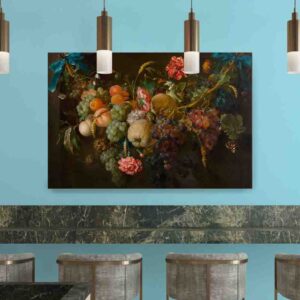 Cuadros para cocina modernos canvas Guirnalda de frutas y flores Jan Davidsz. el Heem
