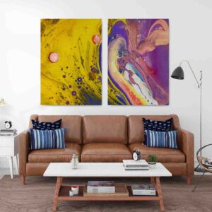 Abstracto colorido 2 pz Cuadros decorativos modernos abstractos