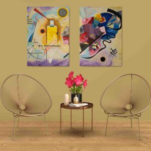 Amarillo-Rojo-Azul-Vasili Kandinski 2 pz Cuadros para salas modernos