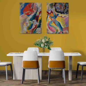 Pintura con mancha roja-Vasili Kandinski 2 pz Cuadros para decorar comedor modernos