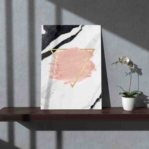 Cuadro para comedor moderno Triangulo con mancha rosa