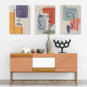 Arcaico Escultórico 3 pz Cuadros minimalistas modernos oferta