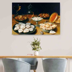 Cuadros para comedor 2024 pinturas canvas Platos con Ostras, Frutas y Vino de Osias Beert el Viejo