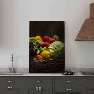 Cuadros para sala comedor decoracion pared Canasto de fruta fresca