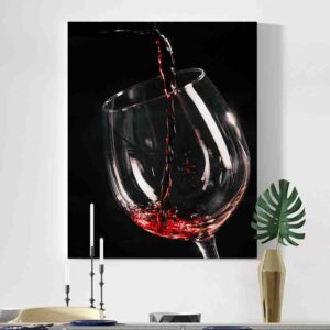 Cuadros para comedor minimalista decoracion pared Copa con vino rojo