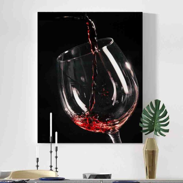 Cuadros para comedor minimalista decoracion pared Copa con vino rojo