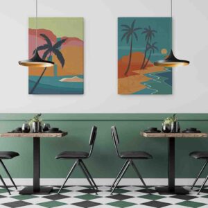 Movimiento apacible 2 pz Cuadros modernos para sala y comedor