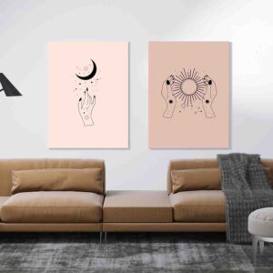 Místico mágico 2 pz Pinturas minimalistas