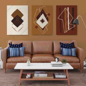 Abstracción oblicuo 3 pz Cuadros decorativos para sala elegantes