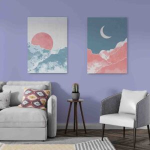 Atardecer 2 pz Cuadros minimalistas decorativos
